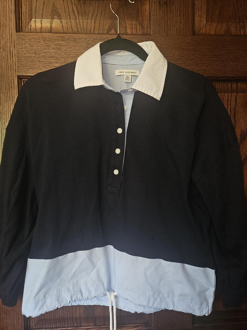 Free Assembly Light Blue Cotton Blend Top - XS (0-2)